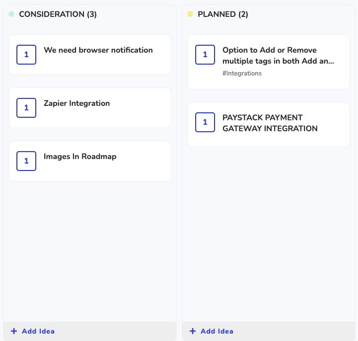 product roadmap